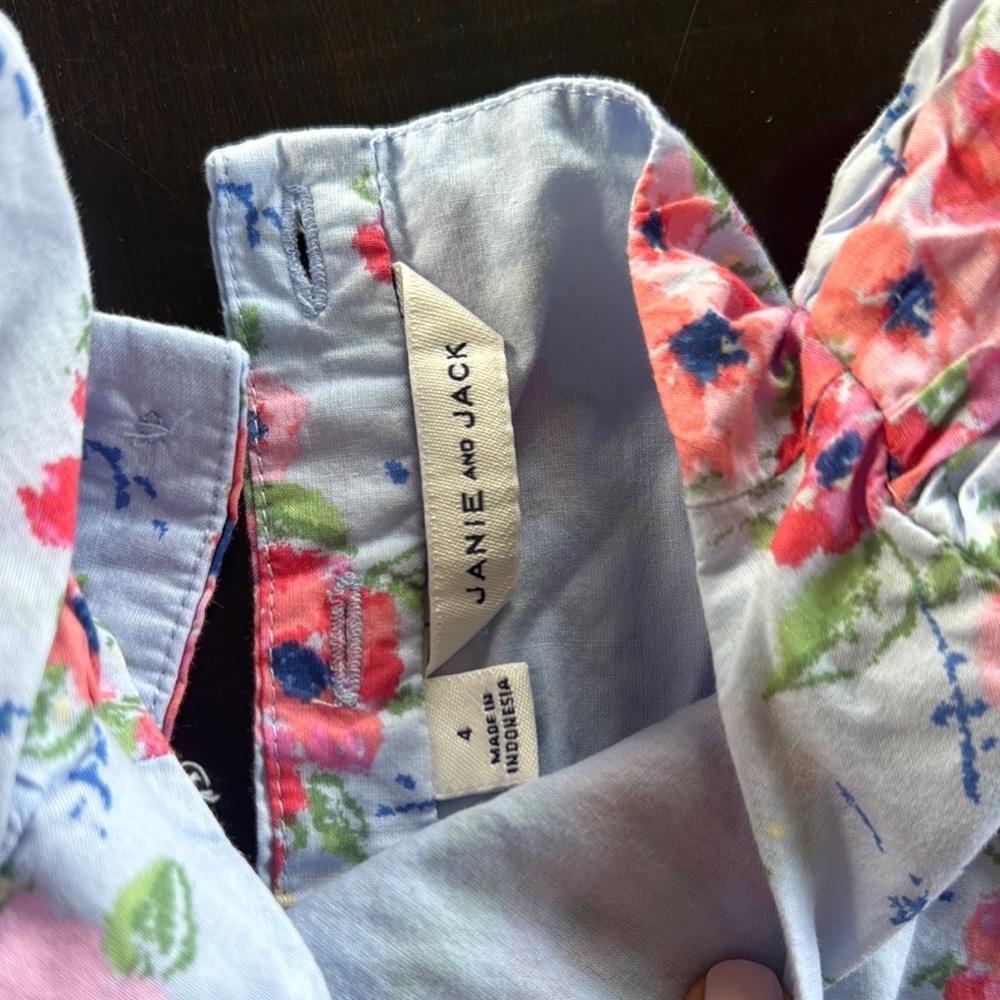 Janie and Jack Floral Dress with Puff Sleeves - Picture 2 of 2